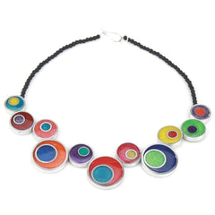 Multi-color circle necklace