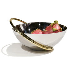 Silver and brass fruit bowl