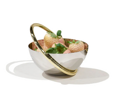 Silver and brass nut bowl