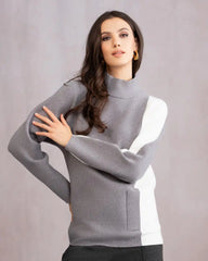 Colorblock turtleneck