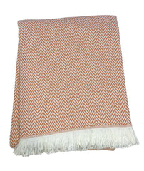 Monogrammed herringbone throw