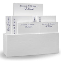 Couple's personalized tablets in holder