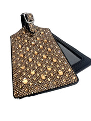 Gold jeweled luggage tag
