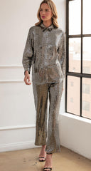 Metallic pants set
