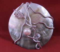 Mother of pearl magnetic brooch