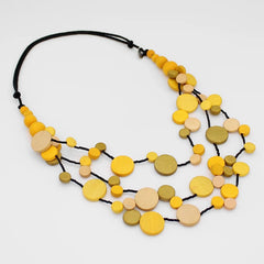 Yellow wood necklace