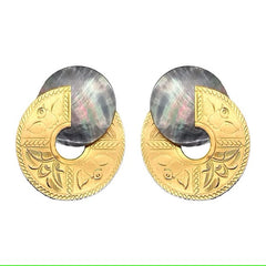 Cut shield earrings