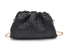 Woven crossbody clutch