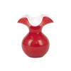 Red hibiscus vase