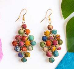 Fabric bead earrings