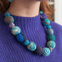 Textile collar necklace