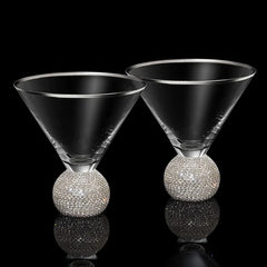 Set of 2 sparkle cocktail glasses