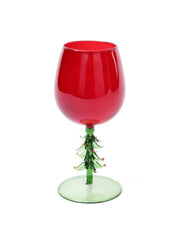 Holiday wine glass