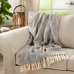 Herringbone throw