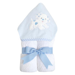 Blue puppy hooded towel