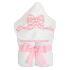 Pink bow hooded towel