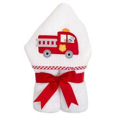 Fire engine hooded towel