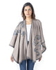 Taupe wool and leather shawl