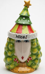 Naughty and Nice cookie jar