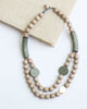 Green and Taupe Wood Necklace