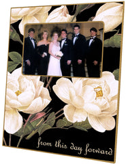 White roses picture frame