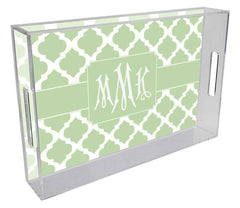 Monogrammed lucite tray