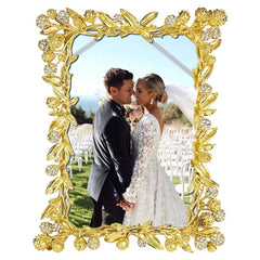Crystal and gold frame