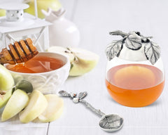 Apple honey pot with spoon