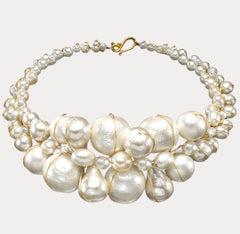 Cottonball collar necklace.