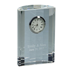 Optic crystal clock for initials or logo