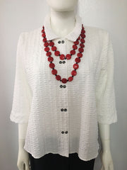 Necklace, twin button jacket