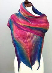 Pleated silk shawl