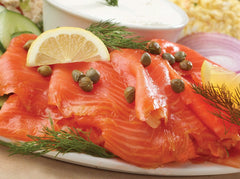 Sliced smoked salmon