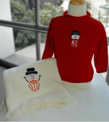Personalized snowman sweater or blanket