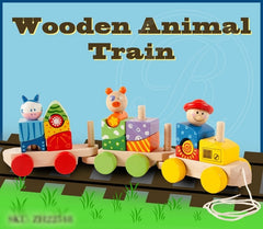 Wooden animal train